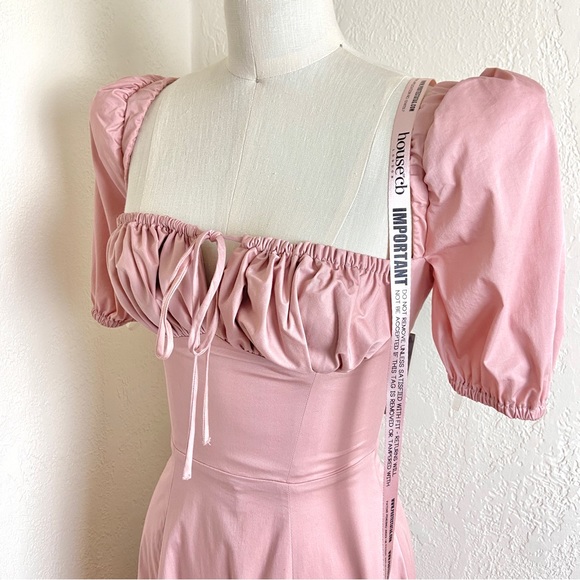💔SOLD $209 House of CB Tallulah Blush Puff Sleeve Pink Dress - Picture 9 of 12
